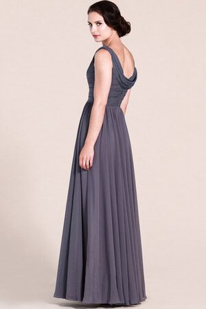 Robe demoiselle d'honneur simple a-ligne avec chiffon longueru au niveau de sol manche nulle