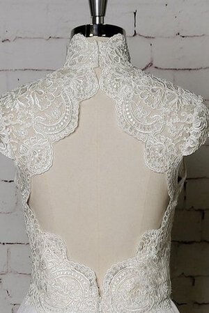 Robe de mariée ligne a trou serre elevé avec zip avec manche courte