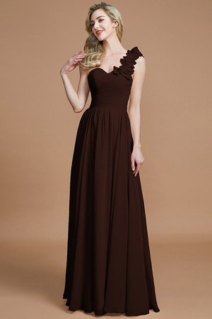 Robe demoiselle d'honneur naturel ligne a en chiffon de princesse avec sans manches