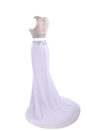 Robe de bal avec chiffon avec cristal lache avec perles manche nulle