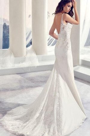 Robe de mariée brodé manche nulle longueru au niveau de sol v encolure avec chiffon