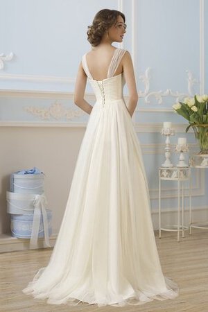 Robe de mariée naturel ligne a de traîne moyenne avec lacets avec sans manches