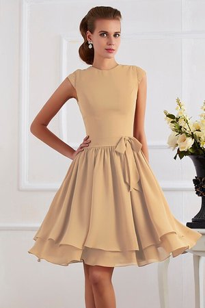 Robe demoiselle d'honneur bref brillant au niveau de genou ceinture en chiffon