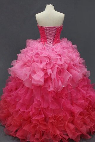 Robe de quinceanera en tulle cordon de mode de bal fermeutre eclair avec perle