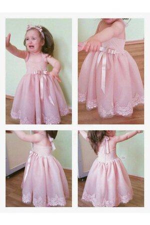 Robe cortège fille avec nœud en organza de mode de bal de lotus manche nulle