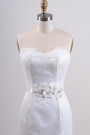 Robe de mariée plissé naturel col en forme de cœur cordon avec décoration dentelle