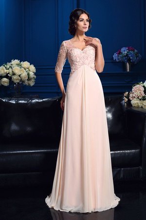 Robe mère de mariée avec perle de princesse de traîne courte ligne a manche nulle