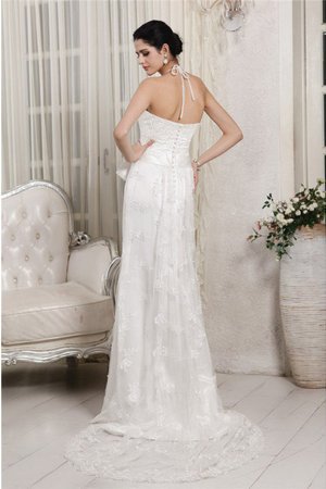 Robe de mariée longue de traîne courte appliques manche nulle en forme