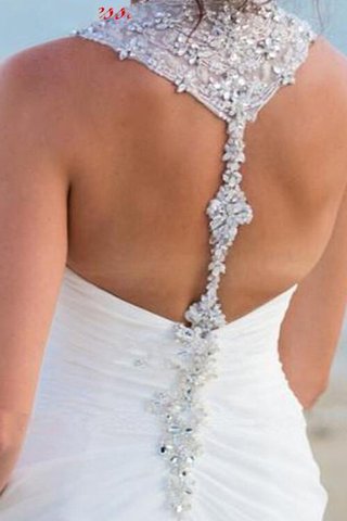Robe de mariée simple luxueux gaine en chiffon sans dos