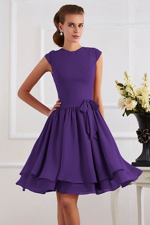 Robe demoiselle d'honneur bref brillant au niveau de genou ceinture en chiffon