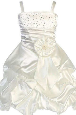 Robe cortège fille avec perle a-ligne manche nulle de lotus