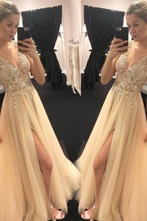 Robe de bal ligne a jusqu'au sol de princesse fabuleux naturel