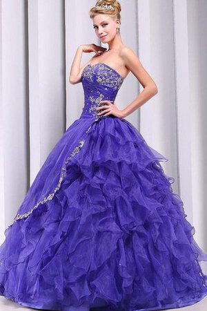 Robe de quinceanera naturel col en forme de cœur de mode de bal jusqu'au sol textile en tulle