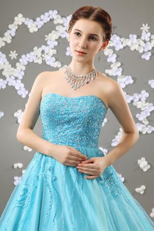 Robe de quinceanera textile en tulle avec perle ligne a de mode de bal