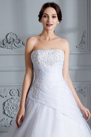 Robe de mariée naturel de mode de bal en organza de bustier manche nulle