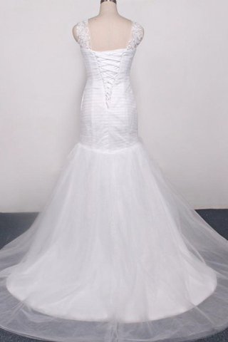 Robe de mariée naturel en organza avec décoration dentelle avec sans manches de col en cœur