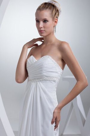 Robe de mariée longue plissé sans ceinture longueru au niveau de sol a-ligne