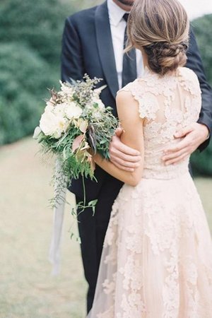 Robe de mariée morden de princesse ligne a v encolure naturel