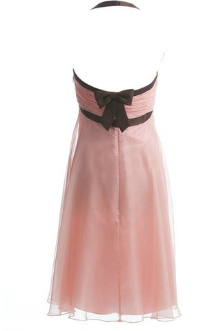 Robe demoiselle d'honneur plissage naturel avec chiffon au niveau de genou avec fleurs