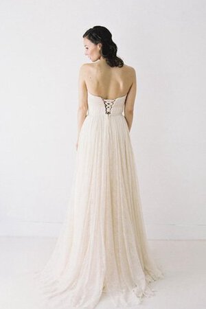 Robe de mariée naturel longueur au ras du sol cordon ligne a col en forme de cœur