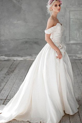 Robe de mariée delicat avec perle textile taffetas ruché col en forme de cœur