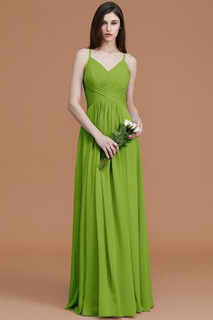 Robe demoiselle d'honneur de princesse ligne a ruché manche nulle avec chiffon
