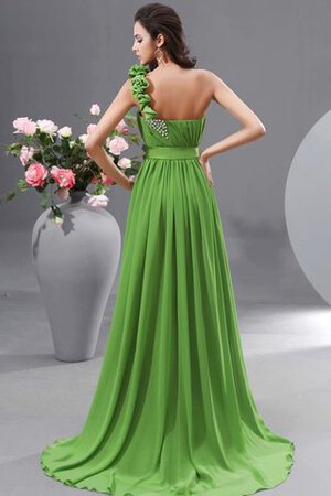 Robe mère de mariée avec chiffon avec cristal avec fleurs a-ligne d'épaule asymétrique