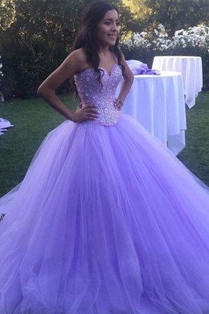 Robe de bal de traîne courte de mode de bal éblouissant en tulle avec sans manches