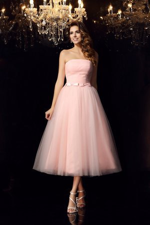 Robe de quinceanera courte ceinture en étoffe avec ruban manche nulle de bustier