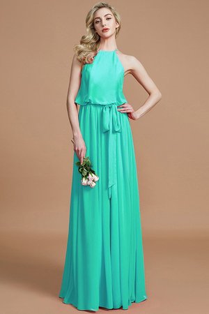 Robe demoiselle d'honneur avec ruban avec chiffon dénudé ceinture ligne a