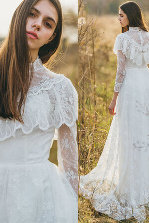 Robe de mariée au jardin en dentelle éblouissant a-ligne naturel