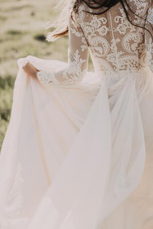 Robe de mariée avec chiffon textile en tulle v encolure avec manche longue adorable