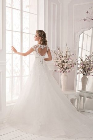 Robe de mariée humble avec cristal noeud jusqu'au sol de tour de ceinture en haute