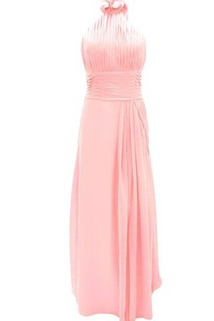 Robe demoiselle d'honneur naturel elevé longueur au ras du sol avec chiffon avec fleurs