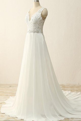 Robe de mariée plissage simple de traîne courte avec décoration dentelle a plage