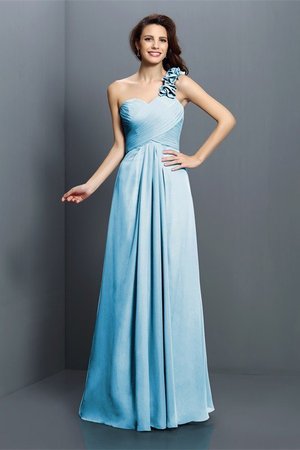 Robe demoiselle d'honneur longue de princesse avec zip avec chiffon manche nulle