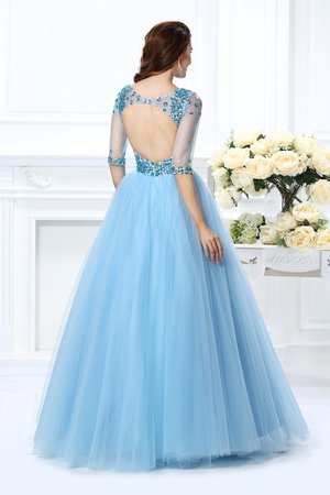 Robe de quinceanera de mode de bal avec perle v encolure en satin jusqu'au sol