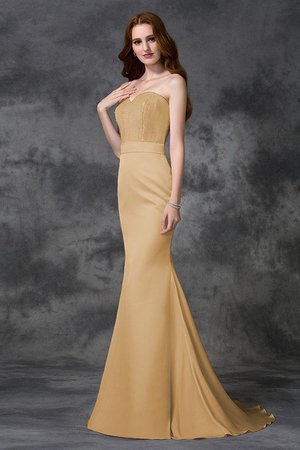 Robe demoiselle d'honneur longue avec chiffon en satin de col en cœur de sirène