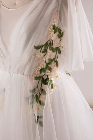 Robe de mariée avec zip en tulle angélique naturel longue