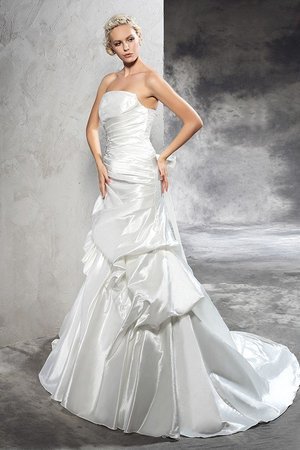 Robe de mariée longue plissage naturel manche nulle cordon