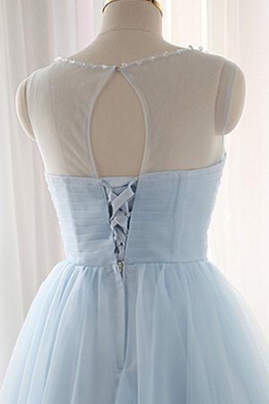 Robe de graduation naturel avec perle avec lacets manche nulle de princesse