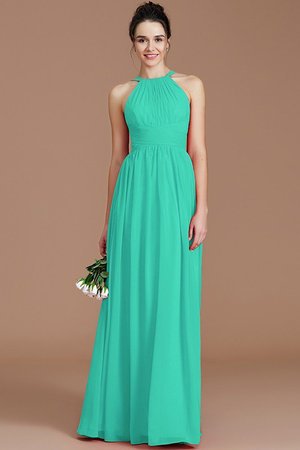 Robe demoiselle d'honneur naturel de princesse avec sans manches ruché avec chiffon