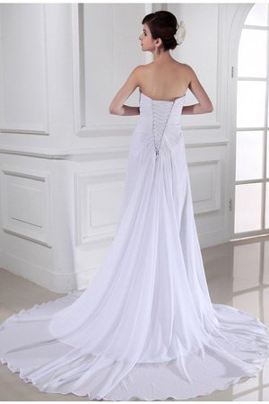 Robe de mariée longue en chiffon avec fleurs manche nulle cordon