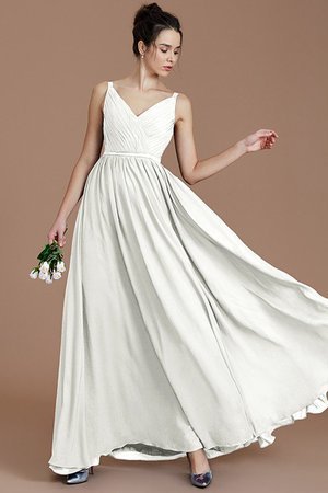 Robe demoiselle d'honneur naturel de princesse ruché fermeutre eclair avec chiffon