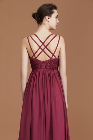 Robe demoiselle d'honneur ligne a unique ruché avec chiffon de col en cœur