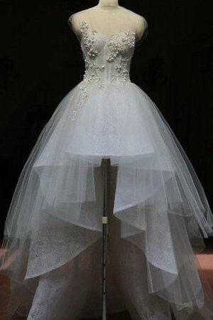 Robe de mariée à la mode facile fermeutre eclair de traîne moyenne manche nulle