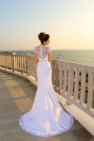 Robe de mariée longue de traîne moyenne a plage v encolure avec sans manches