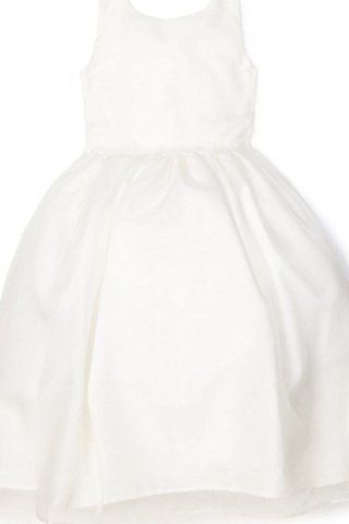 Robe cortège fille plissé en taffetas ligne a encolure ronde boutonné