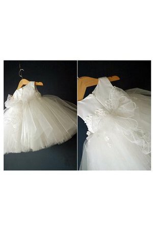 Robe cortège fille de mode de bal a-ligne de tour de ceinture en haute avec fleurs en tulle