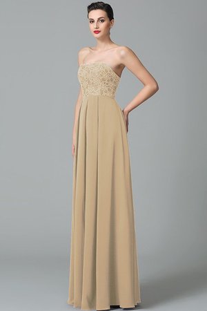 Robe demoiselle d'honneur longue en chiffon de col en cœur manche nulle a-ligne